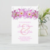 Invitation Mariage aux lis belladone romantiques (Debout devant)