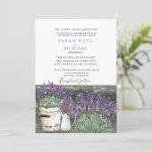 Invitation Mariage aux Lumières en Bois Lavande Vintage Rusti (Debout devant)