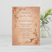 Invitation Mariage aux Lys Beige Vintage (Debout devant)