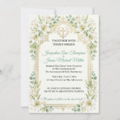 Invitation Mariage aux Lys Blancs Luxuriants (Devant)