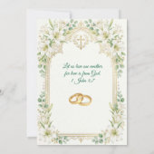 Invitation Mariage aux Lys Blancs Luxuriants (Dos)