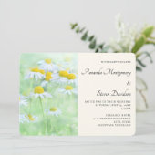 Invitation Mariage aux Marguerites dans un Champ (Debout devant)