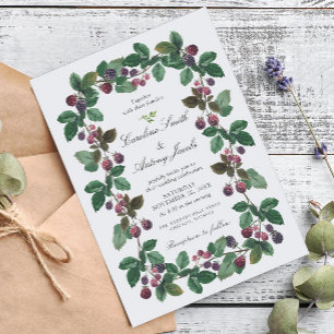 Invitation Mariage aux Mûres à l'Aquarelle Élégante
