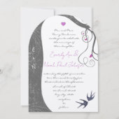 Invitation Mariage aux oiseaux d'amour de la forêt rustique v (Devant)