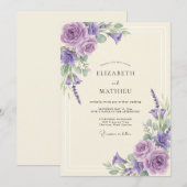 Invitation Mariage aux Orchidées Feuillues (Devant / Derrière)