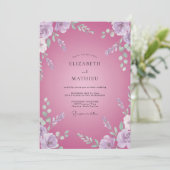 Invitation Mariage aux Orchidées Fuchsia (Debout devant)