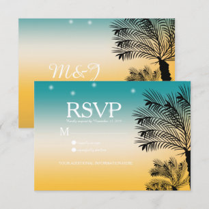 Invitation Mariage aux palmiers tropicaux de Sunset Beach