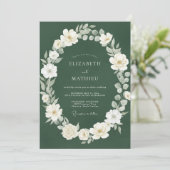 Invitation Mariage aux Pétales Blanches de la Forêt (Debout devant)