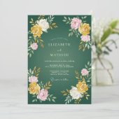 Invitation Mariage aux Pétales de Chasseur Doré (Debout devant)