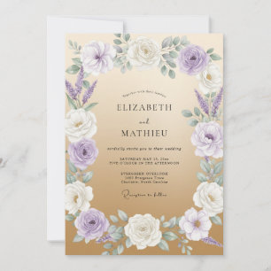 Invitation Mariage aux Pétales de Lilas Endormi