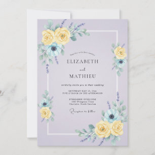 Invitation Mariage aux Pétales de Lilas Pâle