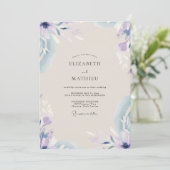 Invitation Mariage aux Pétales de Lilas Pervenche (Debout devant)