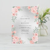 Invitation Mariage aux Pétales de pêche Douce (Debout devant)