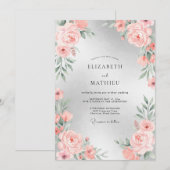 Invitation Mariage aux Pétales de pêche Douce (Devant / Derrière)