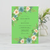 Invitation Mariage aux Pétales de Pêche Lime (Debout devant)