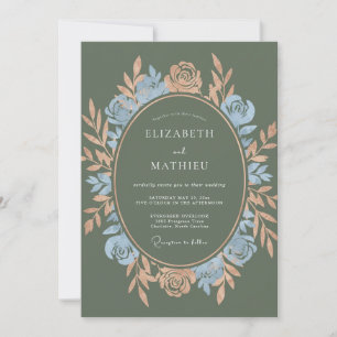 Invitation Mariage aux Pétales de Poudre d'Olive