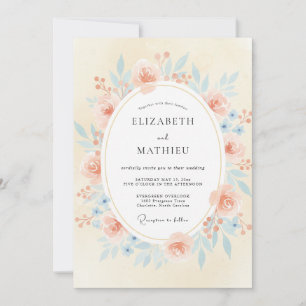 Invitation Mariage aux Pétales Orange Brûlée