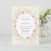 Invitation Mariage aux Pétales Orange Brûlée (Debout devant)