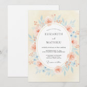 Invitation Mariage aux Pétales Orange Brûlée (Devant / Derrière)