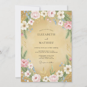 Invitation Mariage aux Pivoines au Beurre Crème