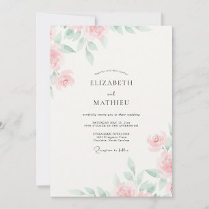Invitation Mariage aux Pivoines Champagne Blush