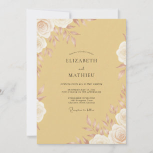 Invitation Mariage aux Pivoines Honey Gold
