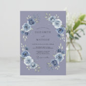 Invitation Mariage aux Pivoines Pervenche (Debout devant)
