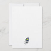 Invitation Mariage aux plumes de paon (Dos)