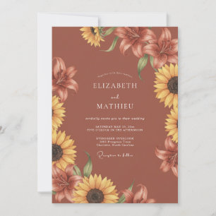 Invitation Mariage aux pousses florales en terre cuite