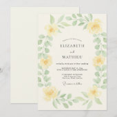 Invitation Mariage aux Ranunculus Beurre Feuillus (Devant / Derrière)