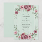 Invitation Mariage aux Ranunculus de la Baie (Devant / Derrière)
