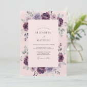 Invitation Mariage aux Ranunculus Eucalyptus Foncé (Debout devant)