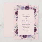Invitation Mariage aux Ranunculus Eucalyptus Foncé (Devant / Derrière)