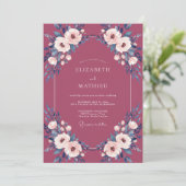 Invitation Mariage aux Ranunculus Peints au Vin (Debout devant)
