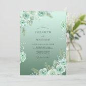 Invitation Mariage aux Ranunculus Peints de Couleur Ecume de (Debout devant)