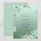 Invitation Mariage aux Ranunculus Peints de Couleur Ecume de (Devant / Derrière)