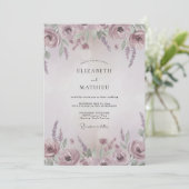 Invitation Mariage aux Ranunculus Peints de Lavande (Debout devant)