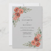 Invitation Mariage aux Ranunculus Peints Terracotta (Devant)