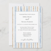 Invitation Mariage aux rayures crème marron bleu (Devant)