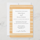Invitation Mariage aux rayures crème pêche (Devant)