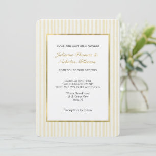 Invitation Mariage aux rayures jaunes chic
