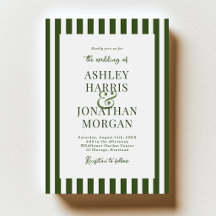 Mariage aux rayures vert foncé