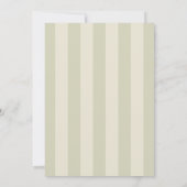 Invitation Mariage aux rayures vert sauge (Dos)