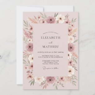 Invitation Mariage aux renoncules et eucalyptus de Bourgogne