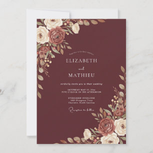 Invitation Mariage aux renoncules eucalyptus de Bourgogne