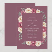Invitation Mariage aux Renoncules Mûres (Devant / Derrière)