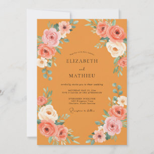 Invitation Mariage aux Renoncules Ocres Peints