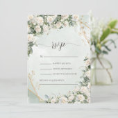 Invitation Mariage aux Roses Blanches Élégantes  (Debout devant)