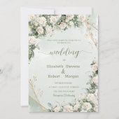 Invitation Mariage aux Roses Blanches Élégantes (Devant)