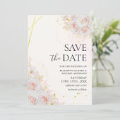 Invitation Mariage aux Roses Blanches Élégantes Sauvez les Da (Debout devant)